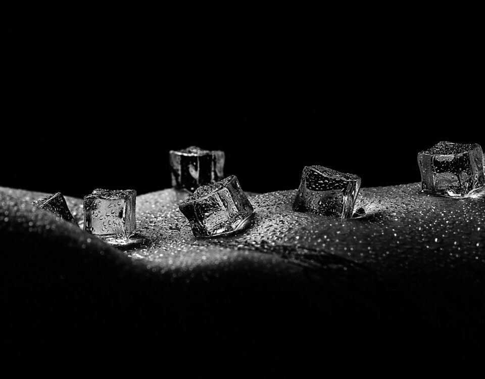 ice cubes, act, waterdrop, eroticism, nude photography, skin, female, black-and-white, lowkey, body, woman